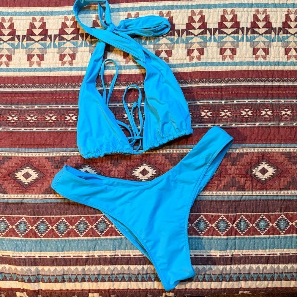 Frankie's Bikinis Vibrant Blue Bikini Set